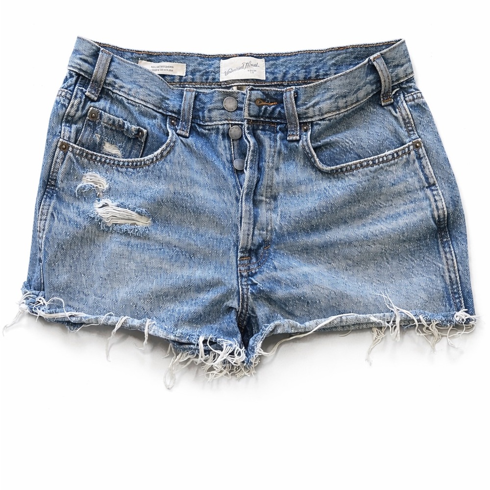 Universal Thread Light Blue Distressed High-Rise Denim Shorts